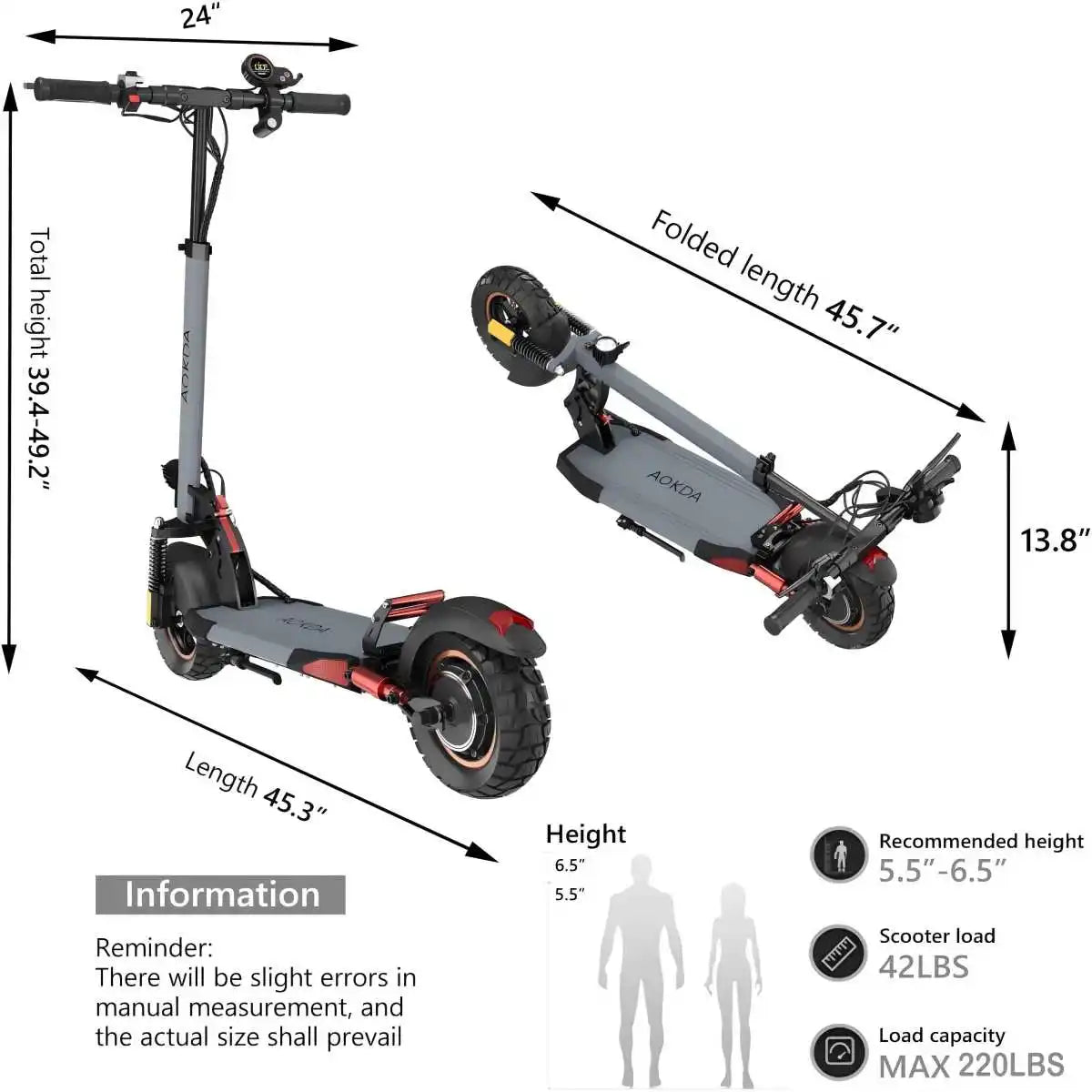 800W Electric Scooter 48V 12.5Ah Up To 25-45KM/H 20-30KM Range