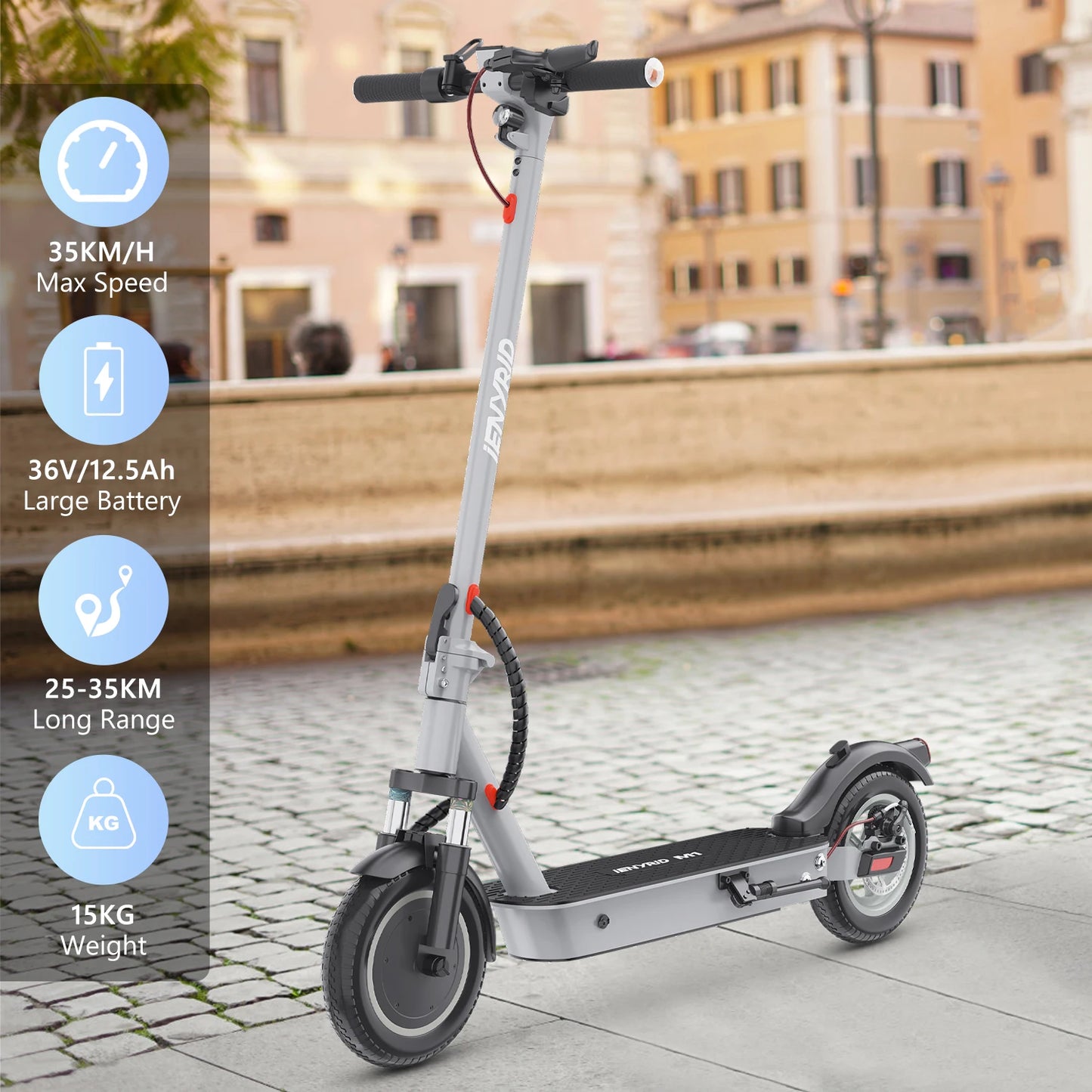 Electric Scooter For Adults With 10inch Solid Tire