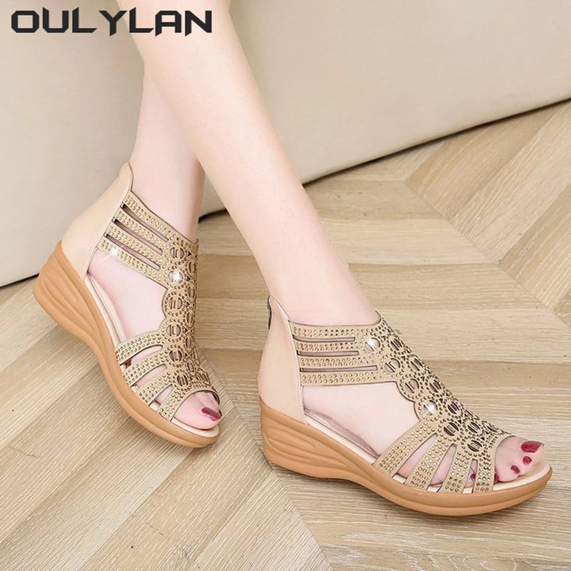 Soft Leather Roman Sandals For Women