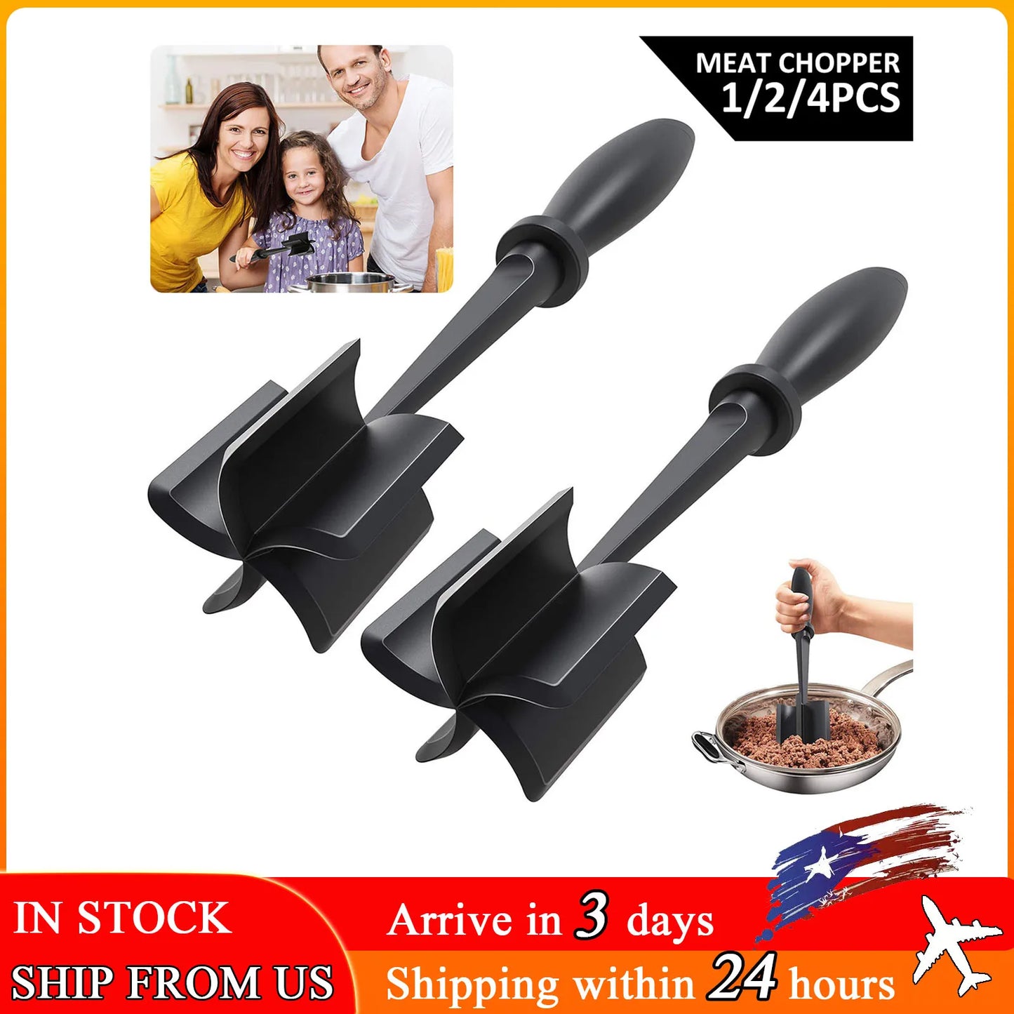 Non Stick Meat Chopper with Handle Meat Masher