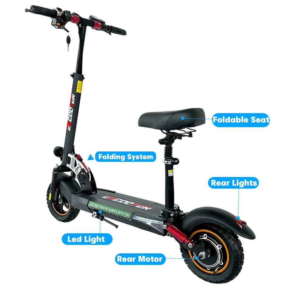 48V Powerful Adult Electric Scooter 10 Inch Off-road