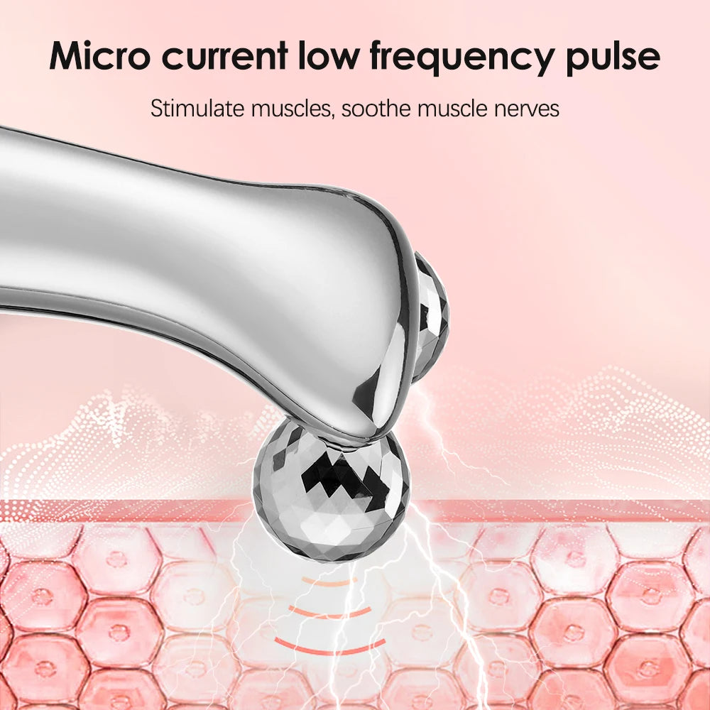 EMS Microcurrent Pulse Neck Face 4D Roller Massager