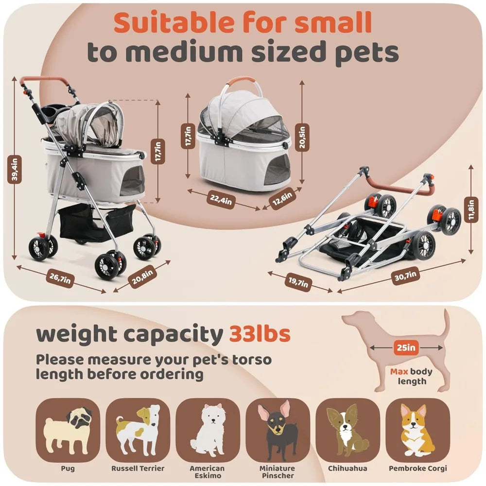 Dog & Cat Pet Stroller