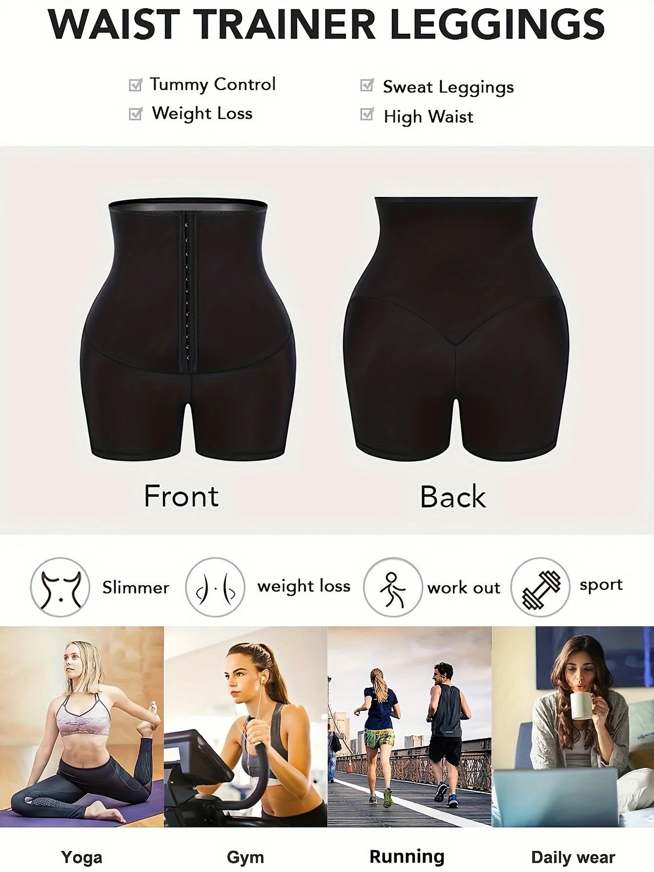 Sauna Sweat Shapewear Shorts Pants Thigh Workout Suit