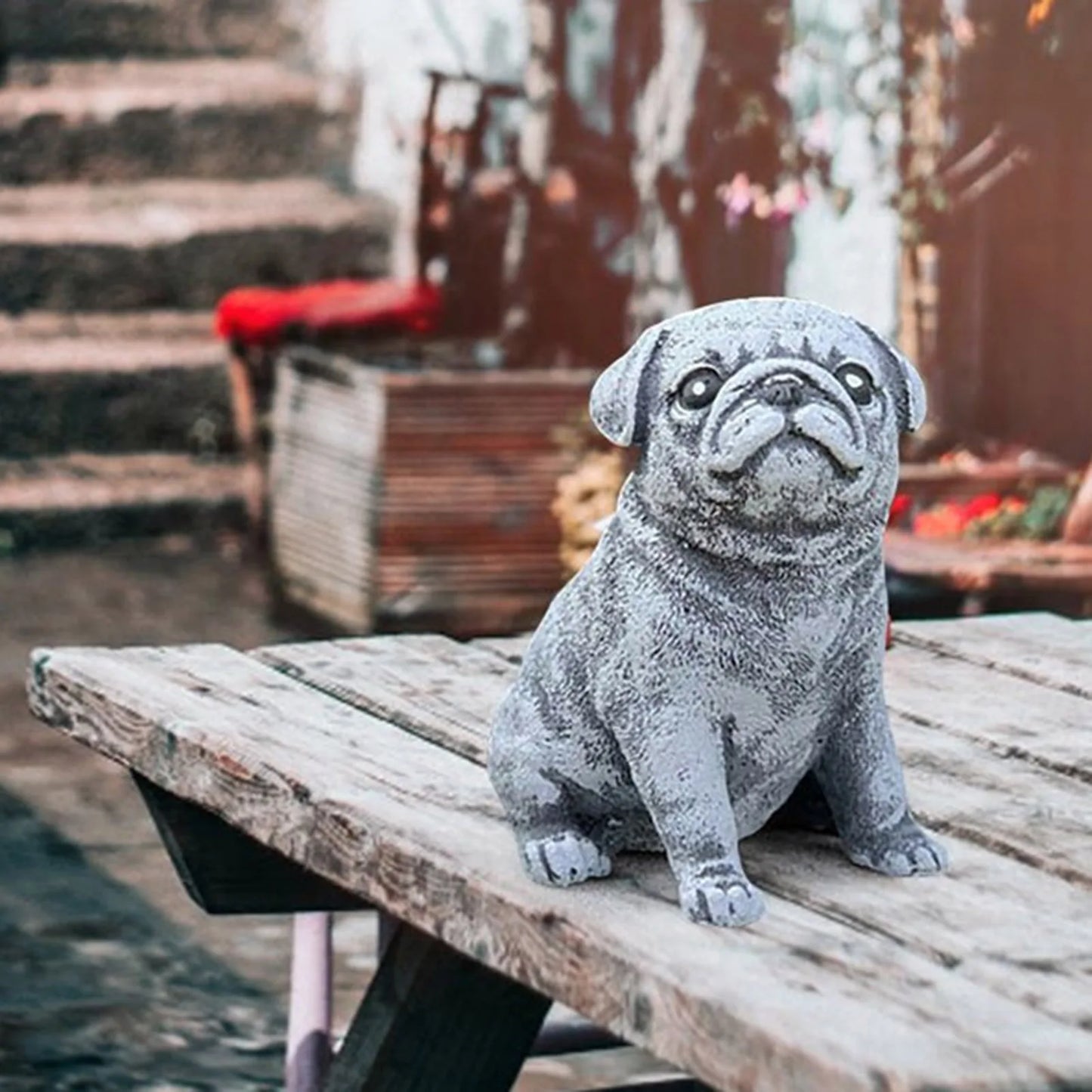 Cute Garden Pug Dog Statue