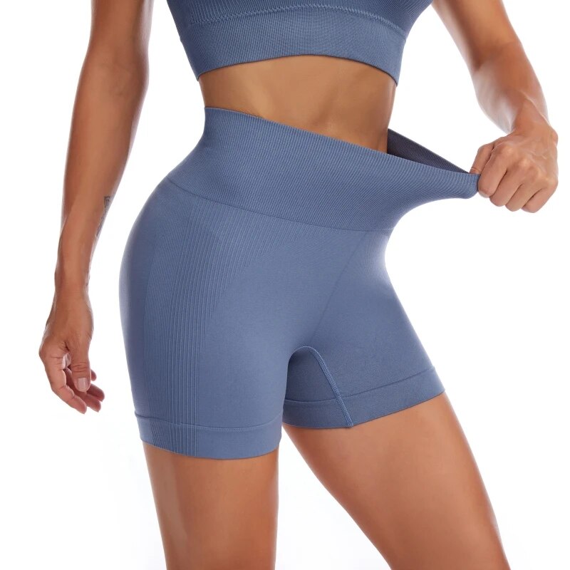 Soft Nylon Fitness High Waist Yoga Sport Shorts