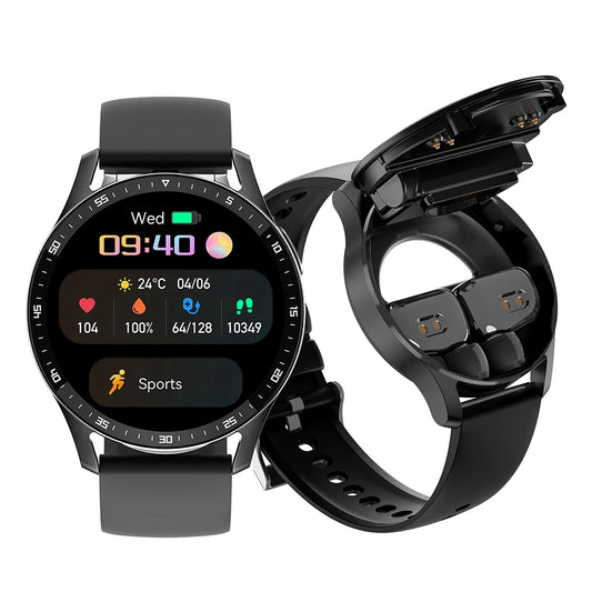 Smart Watch with Two In One Wireless Bluetooth Dual Headset