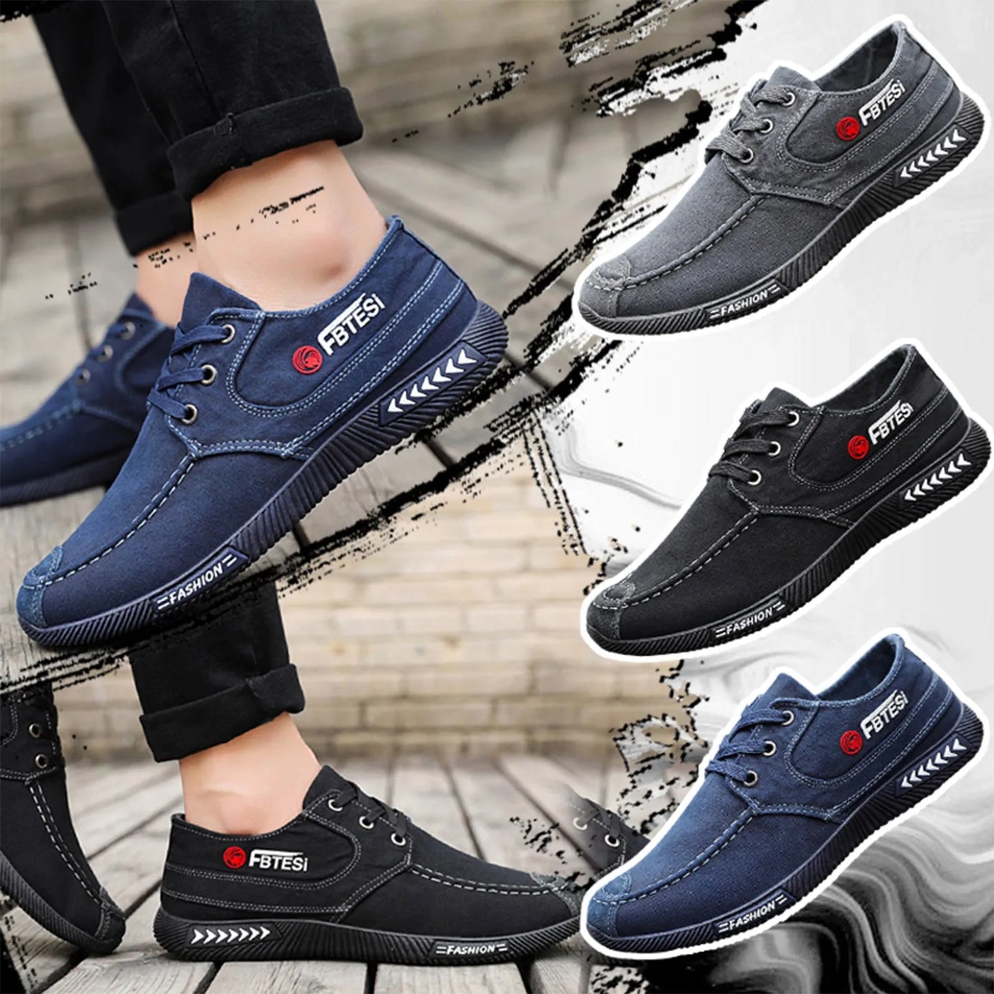 Men's Large Size Outdoor Casual Denim Canvas Shoes