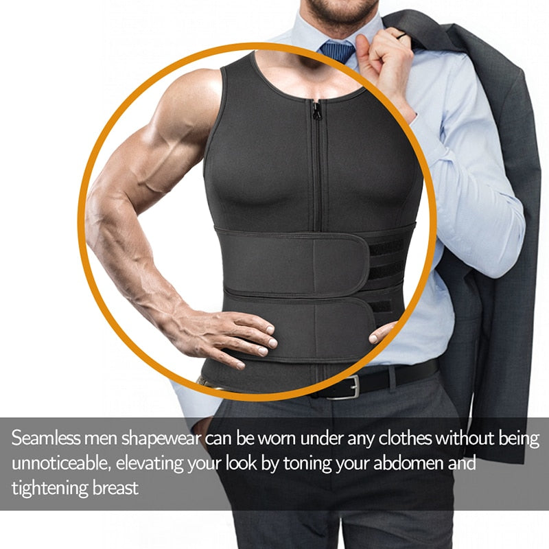 Neoprene Shapers Sweat Vest for Men with Double Zipper for Sauna Suit - goodfitforyou23