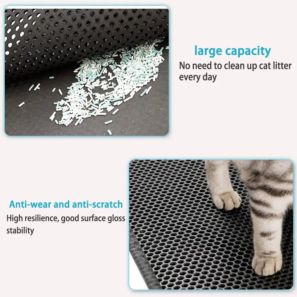 Waterproof Double Layer EVA Foldable Cat Litter Trapping Pet Carpet