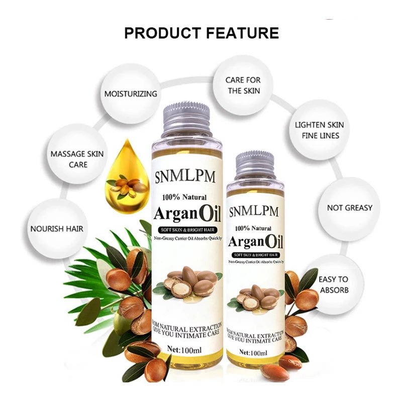 Organic Moroccan Argan Oil For Hair, Skin, Nails, Cuticles, Face