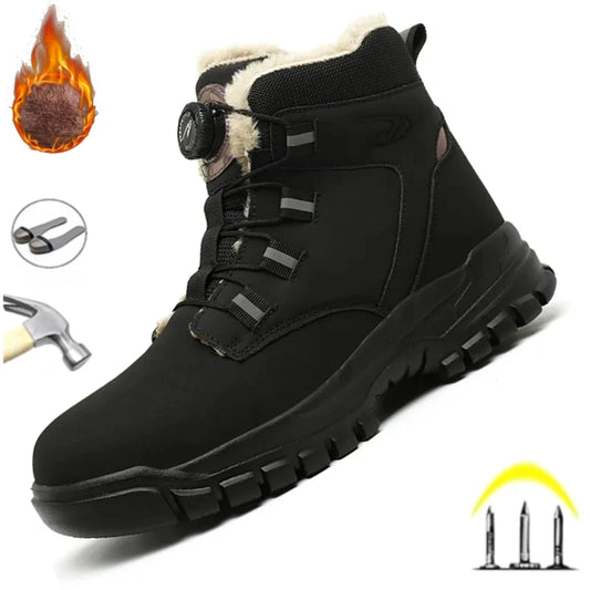 Winter Velvet Men Work Safety Shoes