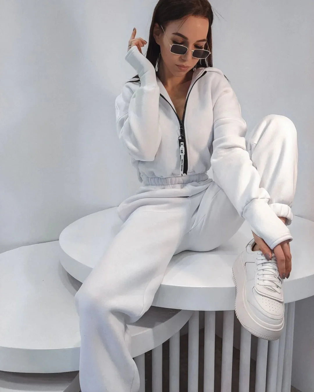 Women's Jumpsuits One-Piece Suit Zipper Sportswear Tracksuit