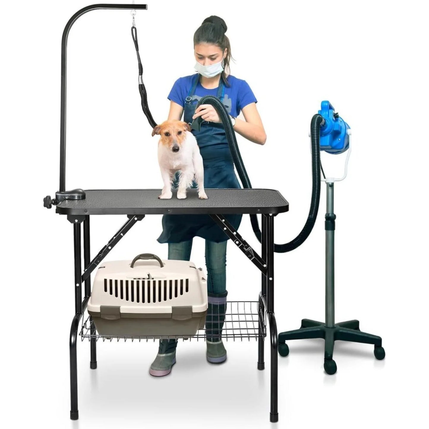 Adjustable Dog/Cat Grooming Table w/Arm Noose Mesh