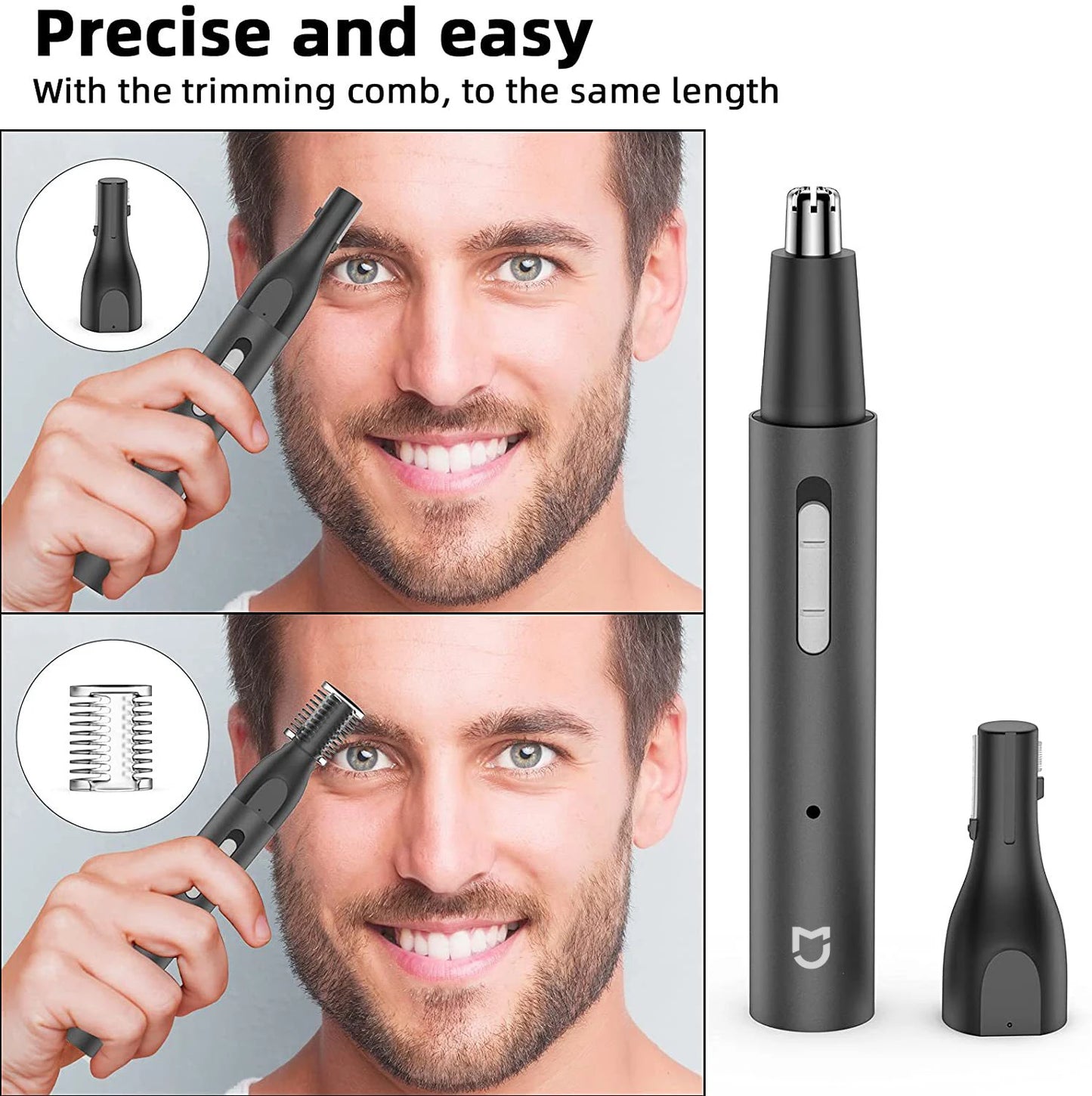 Rechargeable Electric Hair Trimmer for Nose, Sideburns, Eyebrows and Beard