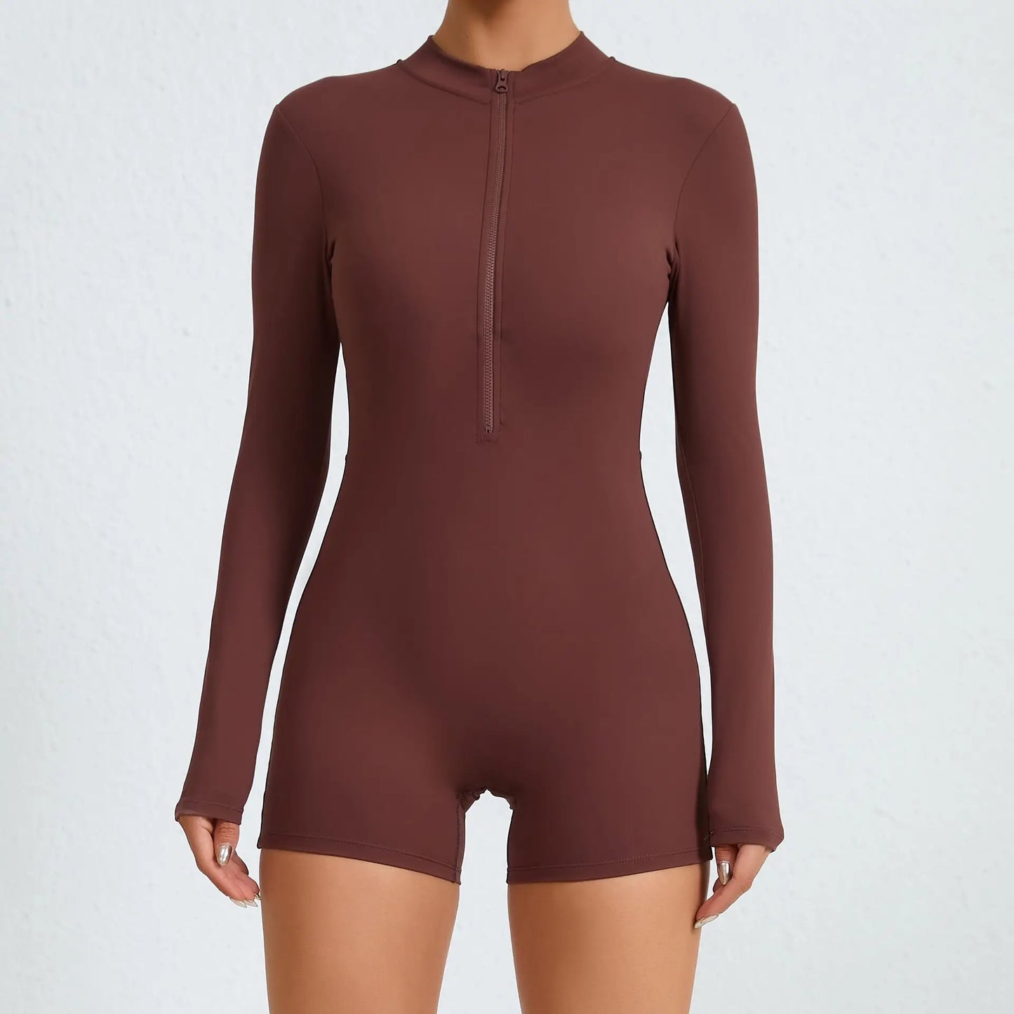 Women Long Sleeve Yoga One-piece Bodysuit