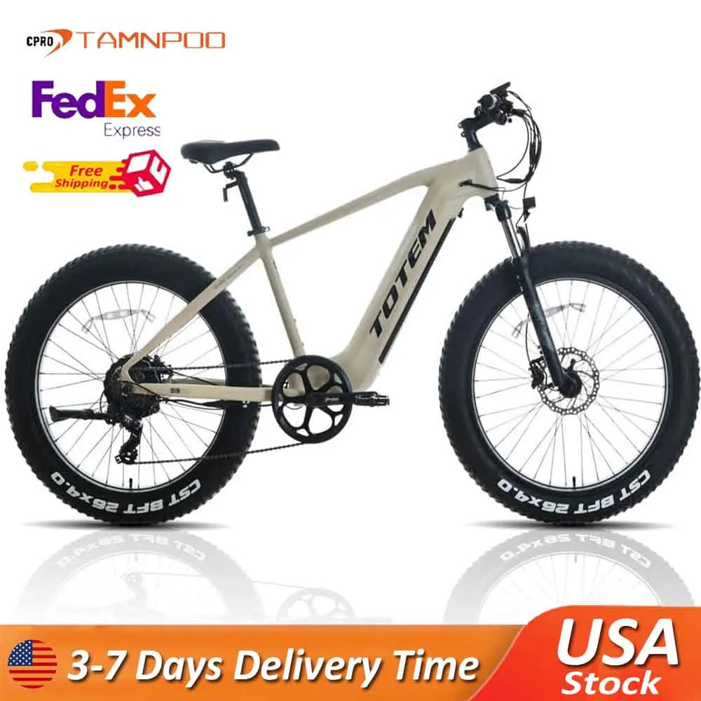 Adult Electric Bike 750W Fat Tire  48V 14.5Ah Removable Battery