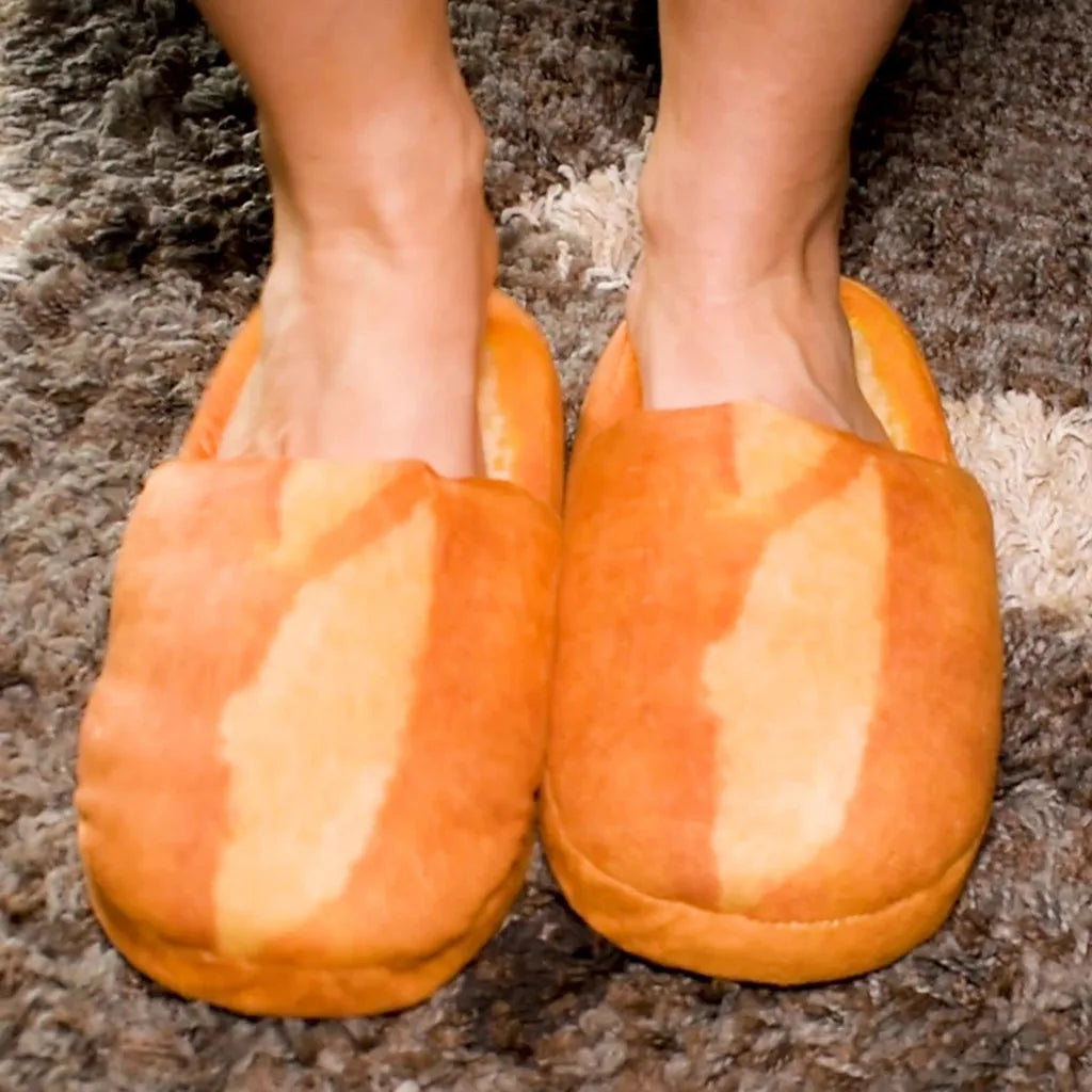 Cotton Plush Warm Bun Bread Home Slippers