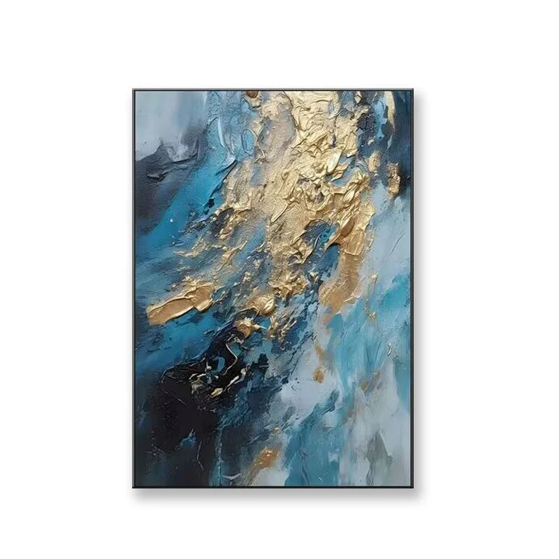 Handmade Gold Foil Acrylic Oil Painting On Canvas Home Decoration Wall Art