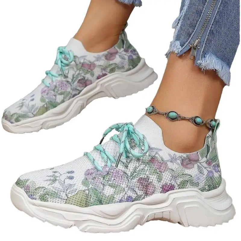 Women's Floral Print Sneakers