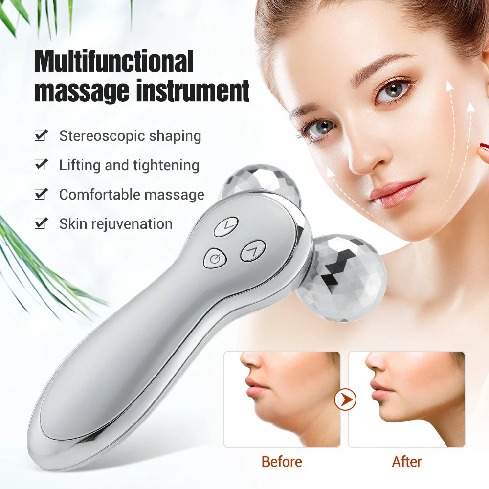 EMS Microcurrent Pulse Neck Face 4D Roller Massager