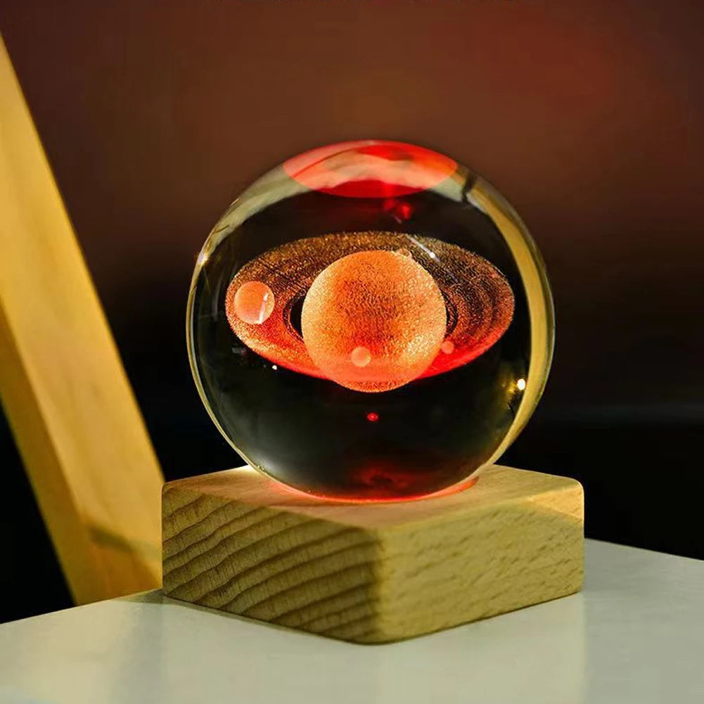 3D Crystal Ball Solar Planet System Globe Astronomy