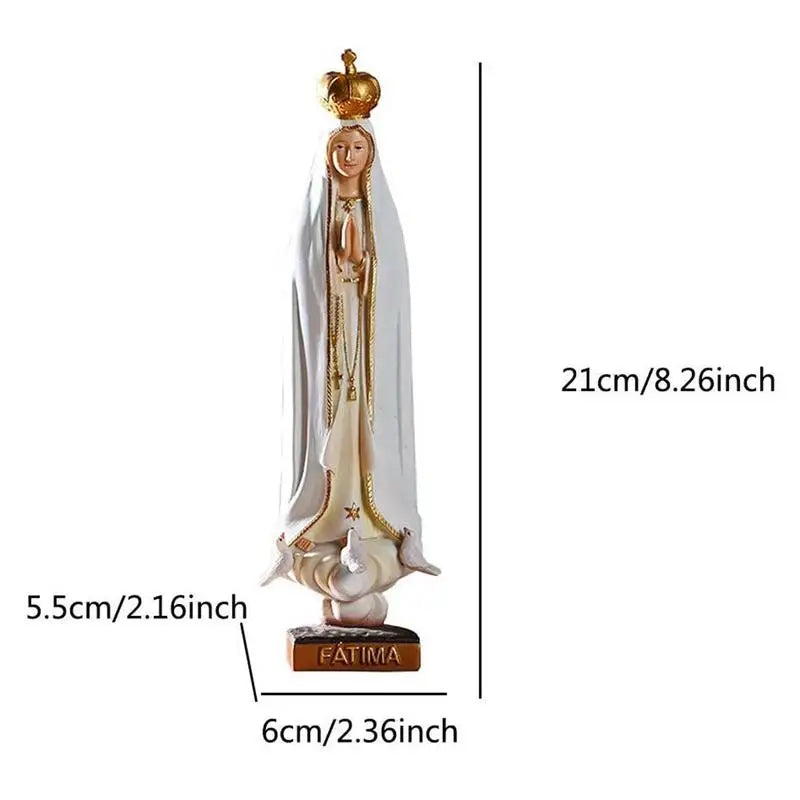 Lady Of Fatima Holy Figurine Hand-Painted Statue