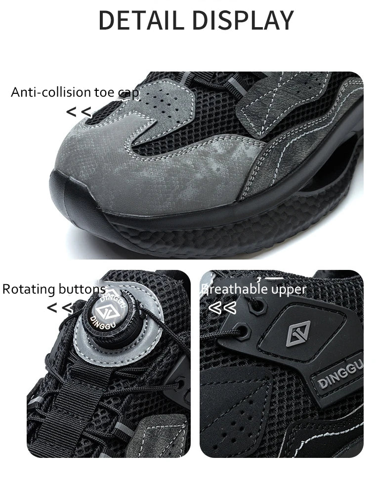 Men Steel Toe Anti-smash Puncture-Proof Protective Shoes